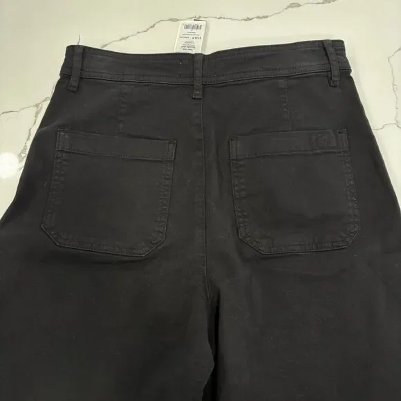 Marine Layer Pants Womens Size 10 Black Raw Edge Bridget High Rise Wide Leg NWT - Picture 6 of 6